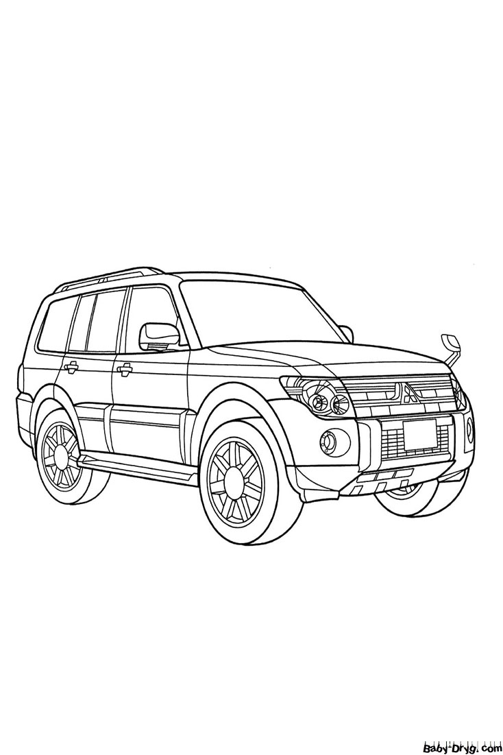Mitsubishi Pajero IV SUV Coloring Page | Coloring Mitsubishi