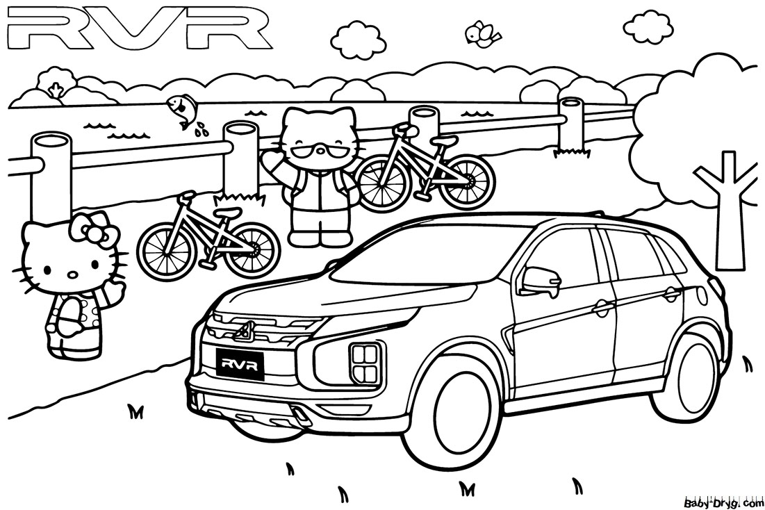 Mitsubishi RVR Coloring Page | Coloring Mitsubishi