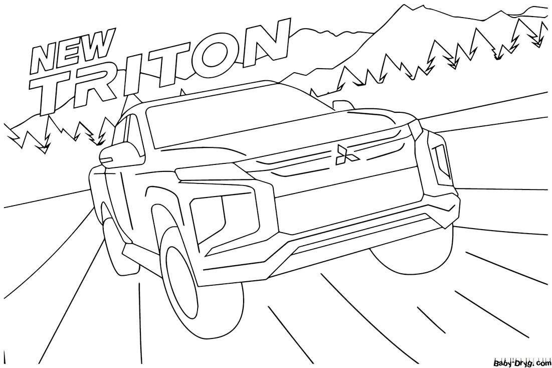 New Mitsubishi Triton Coloring Page | Coloring Mitsubishi