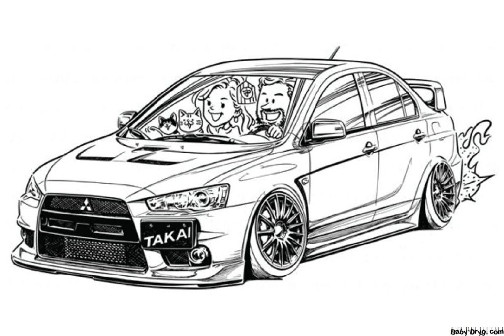 Раскраска Автомобиль Митсубиси | Раскраски Митсубиси (Mitsubishi)