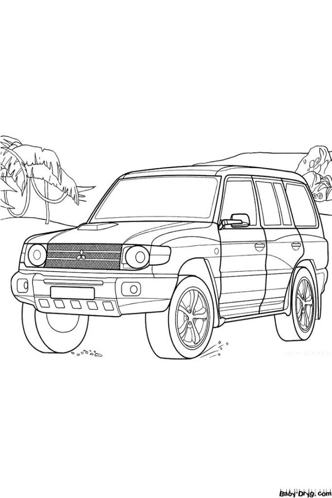 Раскраска Mitsubishi Pajero Sport | Раскраски Митсубиси (Mitsubishi)