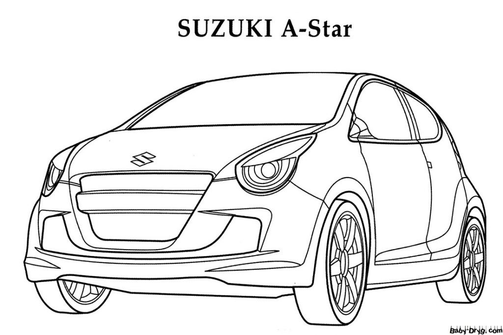Suzuki A-Star Coloring Page | Coloring Suzuki
