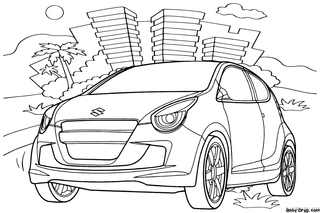Suzuki Alto Coloring Page | Coloring Suzuki