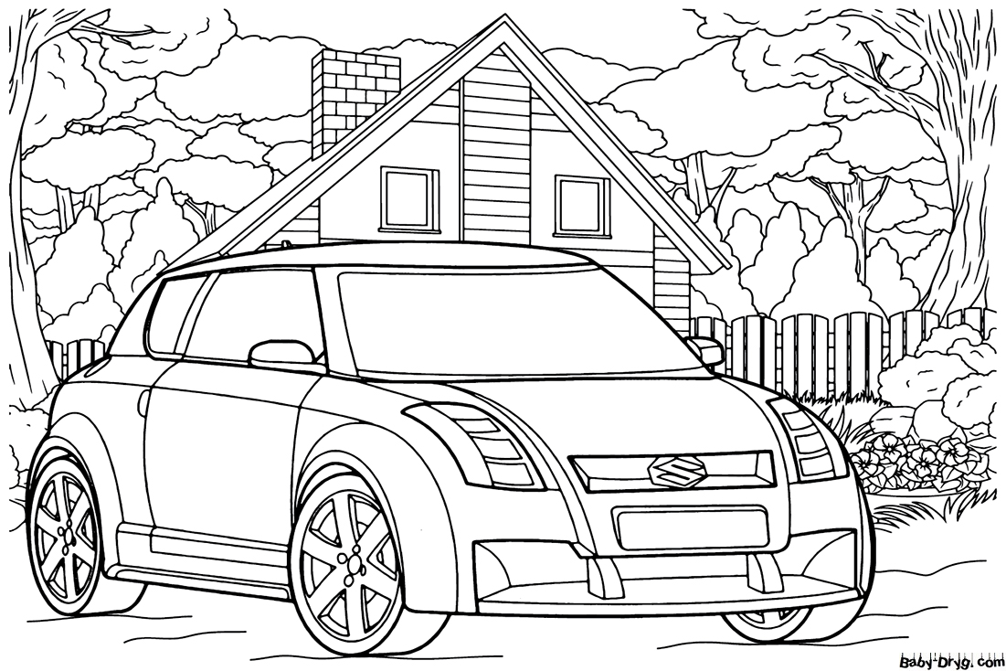 Suzuki car Coloring Page | Coloring Suzuki