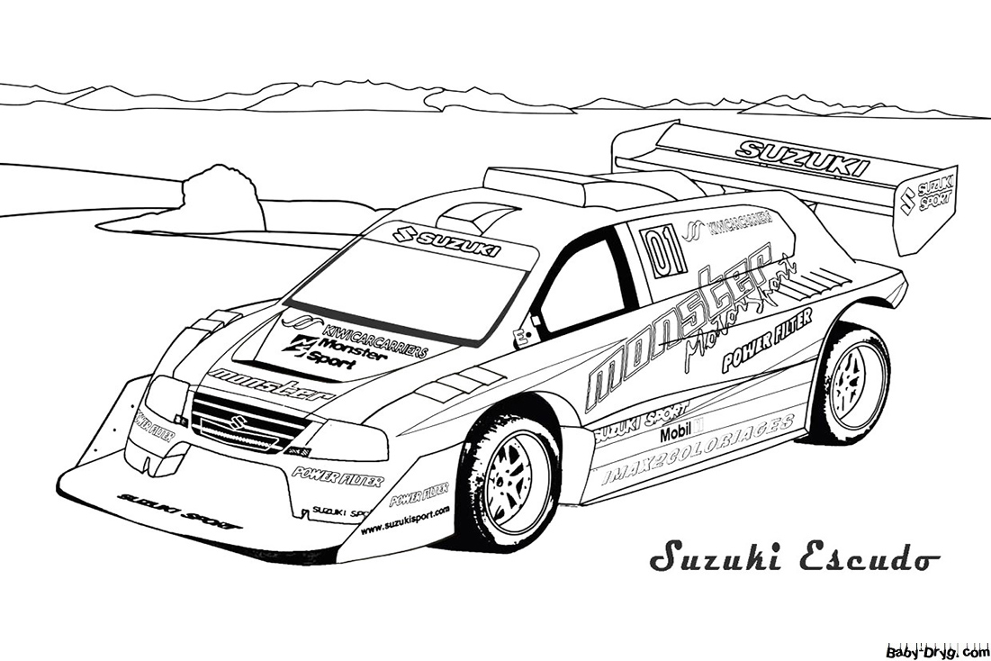 Suzuki Escudo Coloring Page | Coloring Suzuki