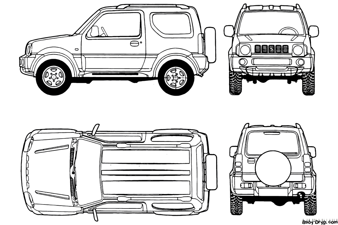 Suzuki Jimny Coloring Page | Coloring Suzuki