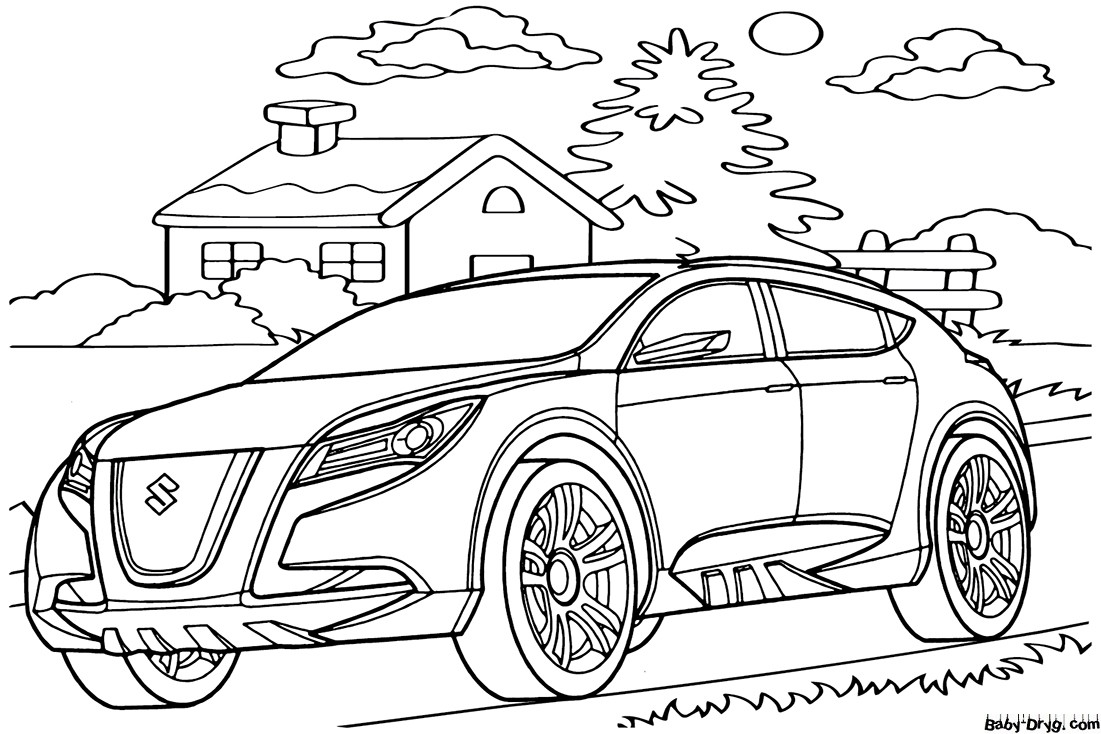 Suzuki Kizashi Coloring Page | Coloring Suzuki