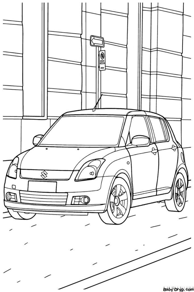 Suzuki Swift Coloring Page | Coloring Suzuki