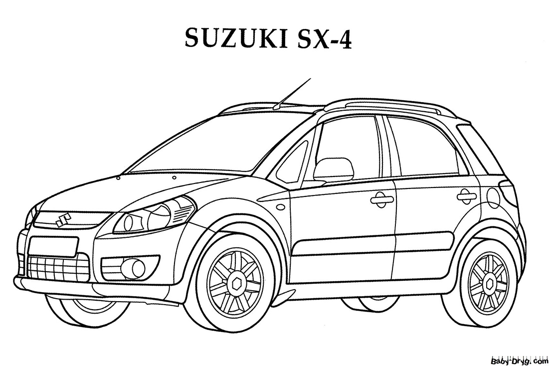 Suzuki SX4 Coloring Page | Coloring Suzuki