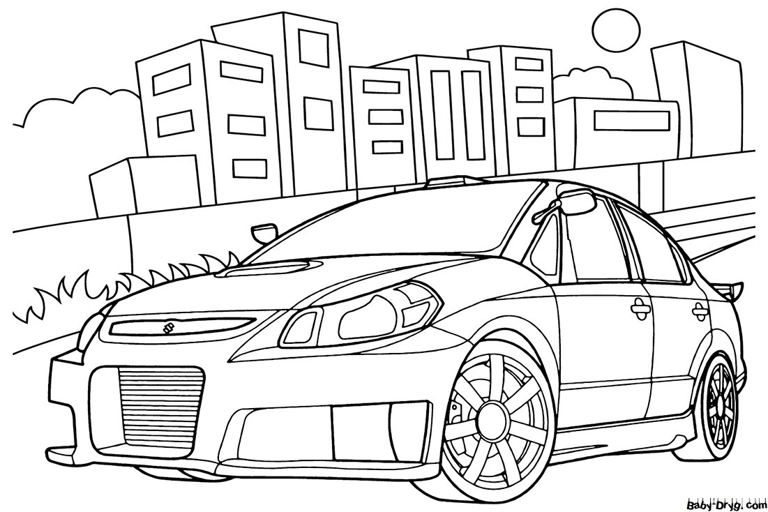 Suzuki SX Force Coloring Page | Coloring Suzuki