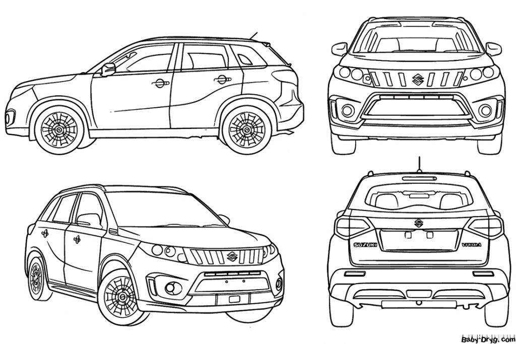 Suzuki Vitara 2021 Coloring Page | Coloring Suzuki