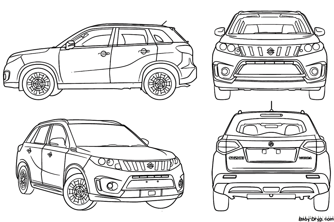 Suzuki Vitara 2021 Coloring Page | Coloring Suzuki