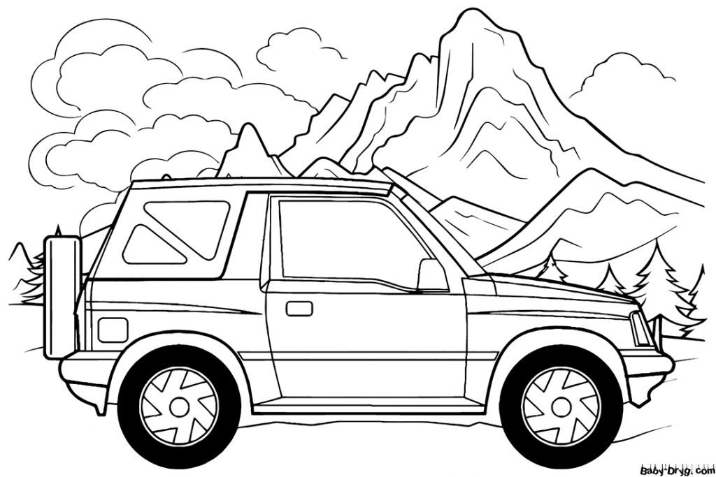 Suzuki Vitara Cabrio Coloring Page | Coloring Suzuki