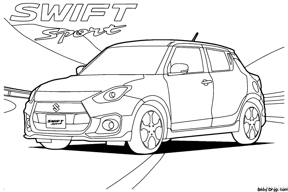 Swift Sport Coloring Page | Coloring Suzuki