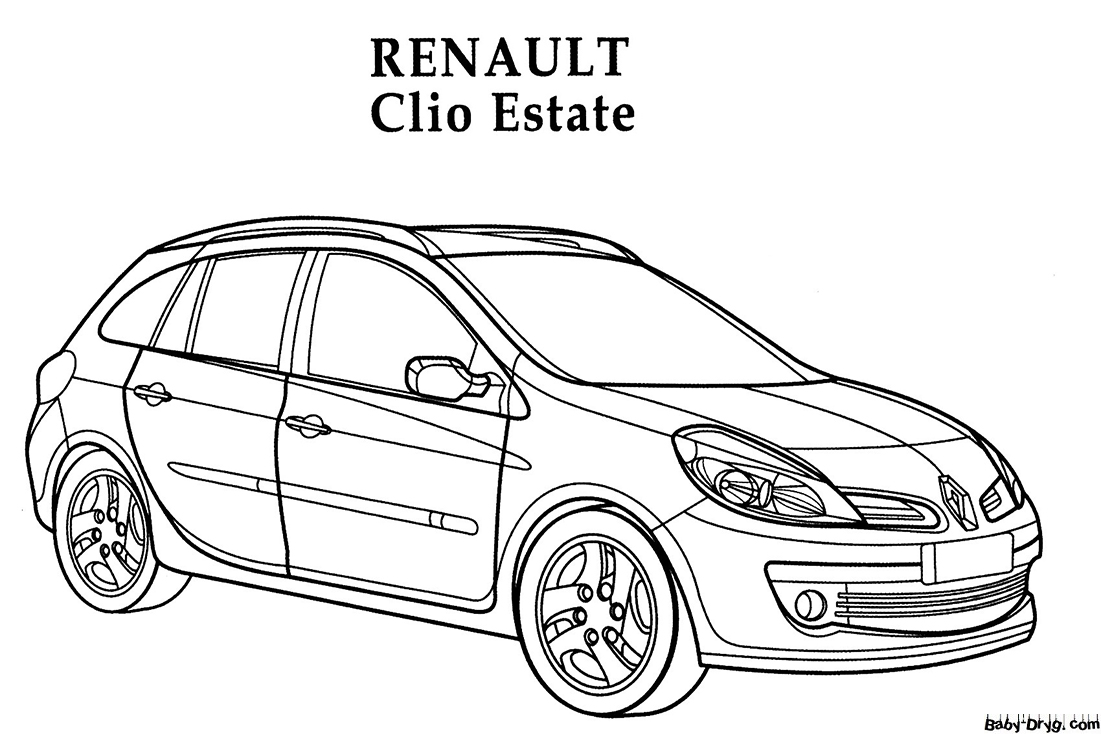 Coloring Page Renault Clio Estate | Coloring Renault
