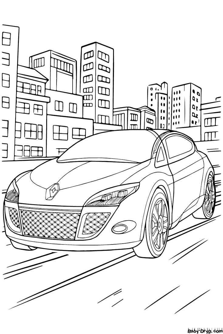 Coloring Page Renault Megane | Coloring Renault