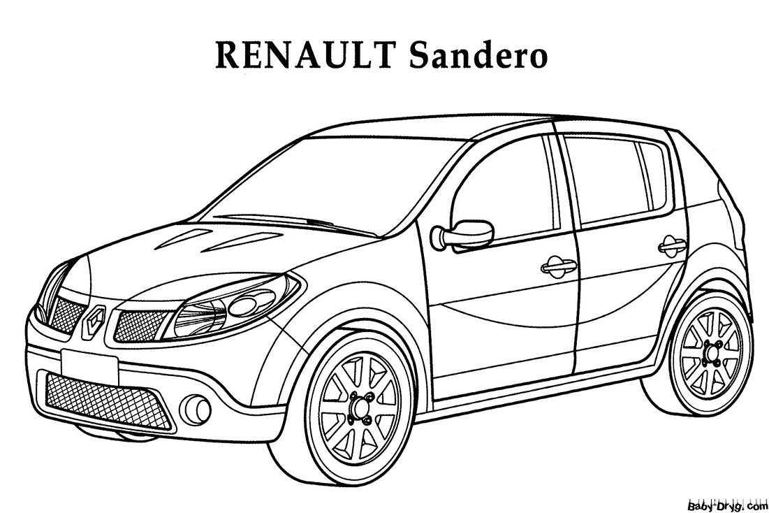 Coloring Page Renault Sandero | Coloring Renault