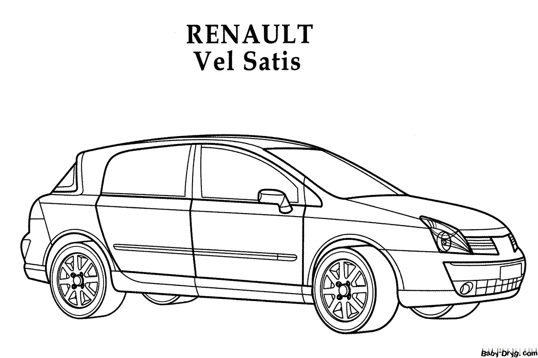 Coloring Page Renault Vel Satis | Coloring Renault