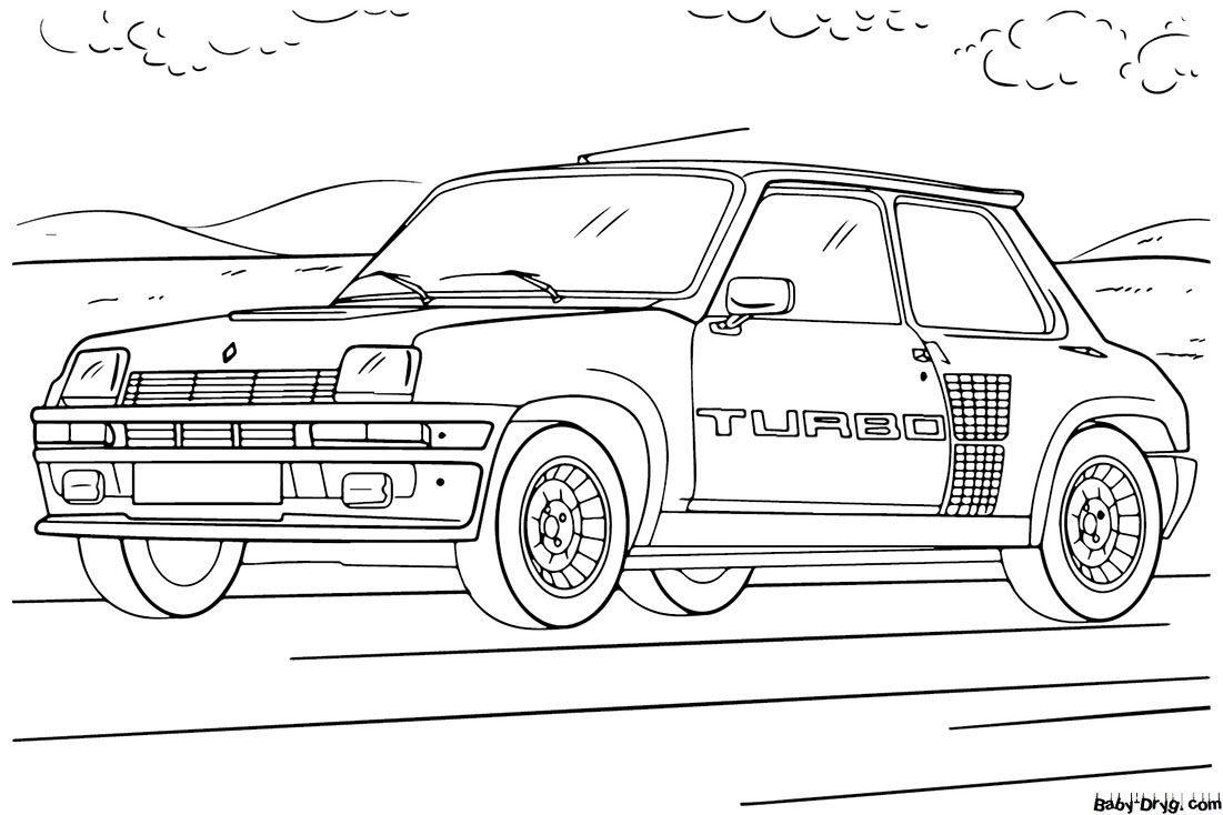 Раскраска Renault 5 Turbo | Раскраски Рено (Renault)