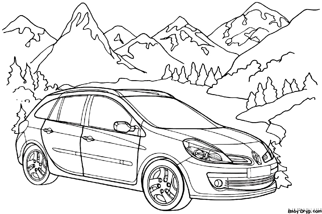 Раскраска Renault Clio Estate | Раскраски Рено (Renault)