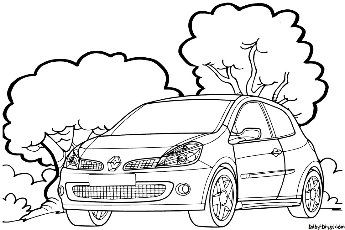 Раскраска Renault Clio RS Sport Lux | Раскраски Рено (Renault)