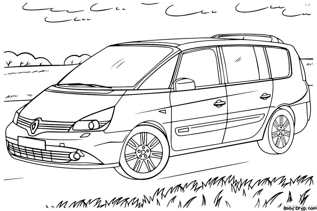 Раскраска Renault Espace | Раскраски Рено (Renault)