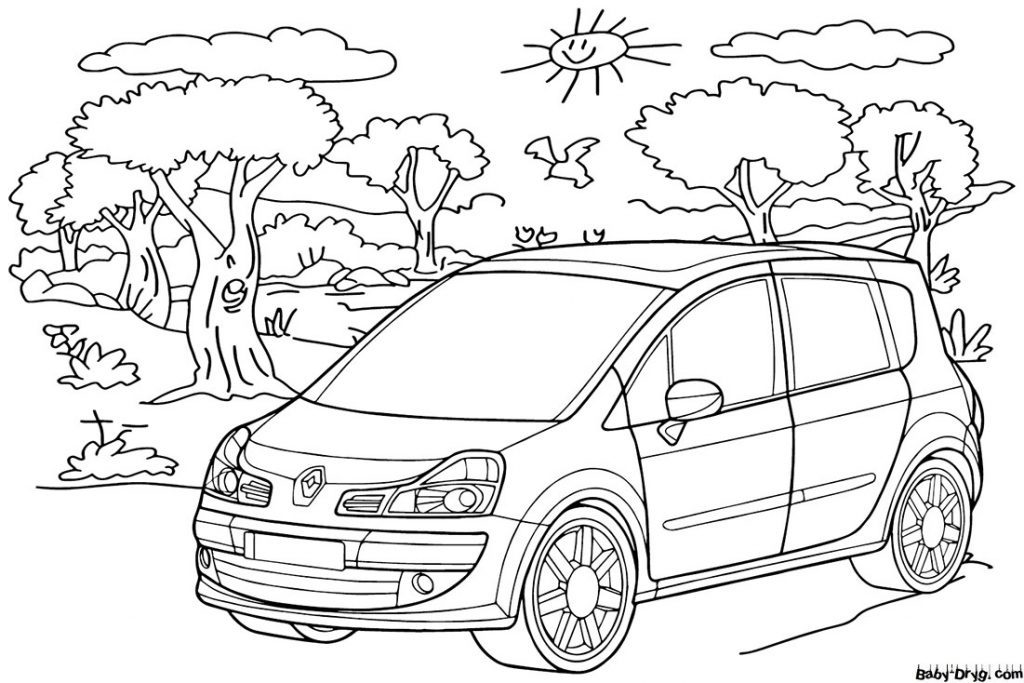 Раскраска Renault Grand Modus | Раскраски Рено (Renault)