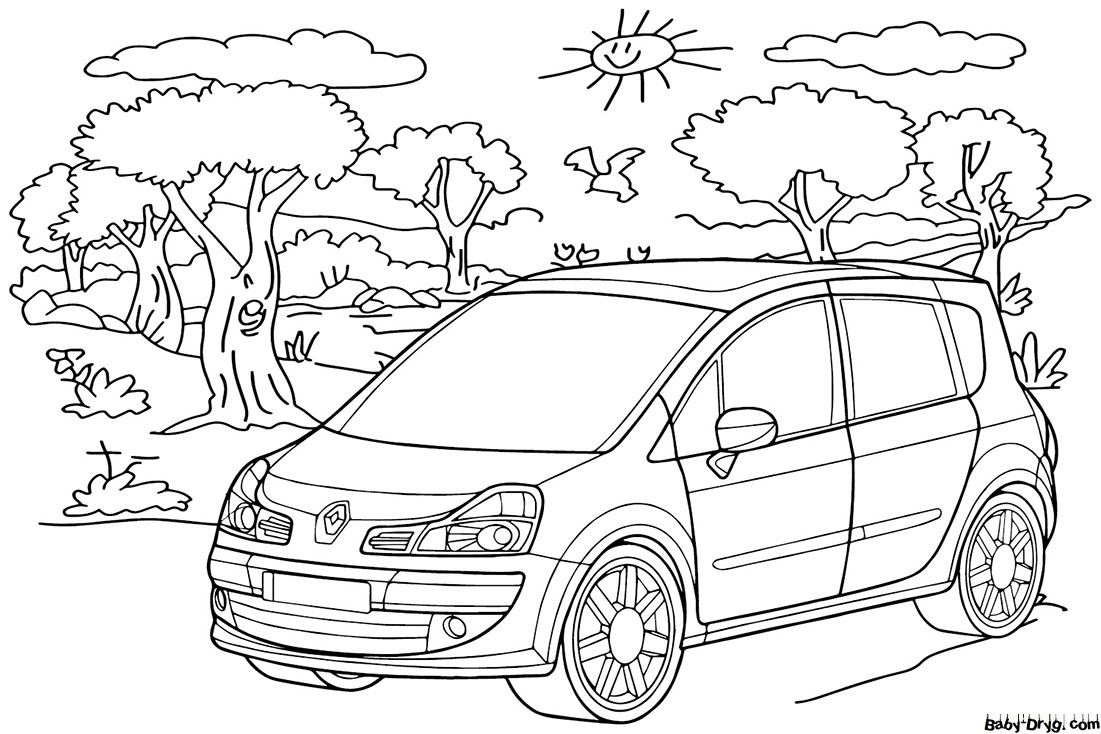 Раскраска Renault Grand Modus | Раскраски Рено (Renault)