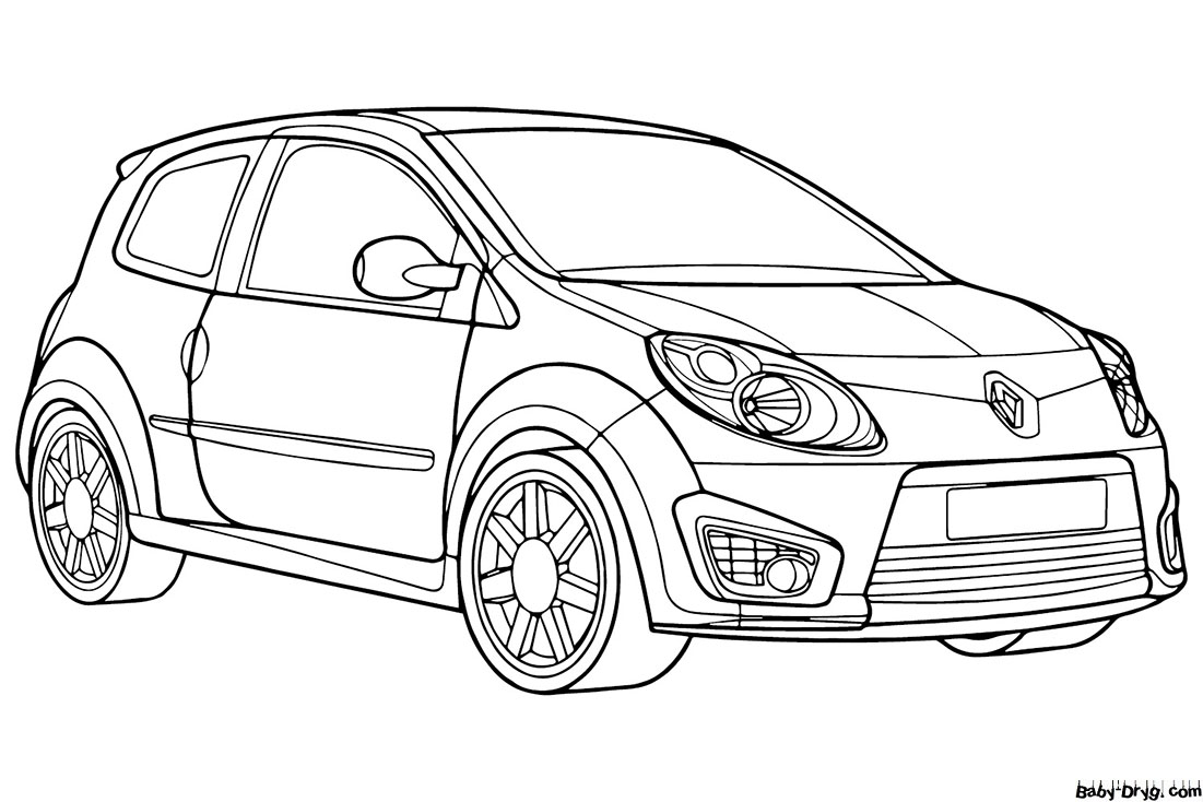 Раскраска Renault Twingo Rs | Раскраски Рено (Renault)
