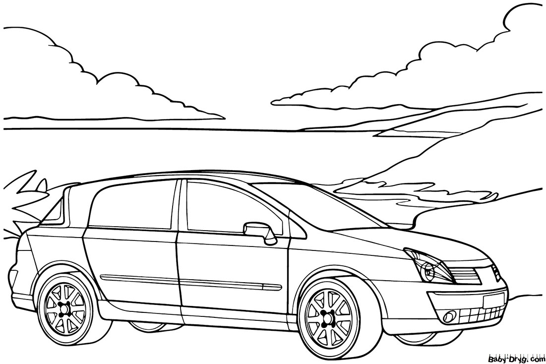 Раскраска Renault Vel Satis | Раскраски Рено (Renault)