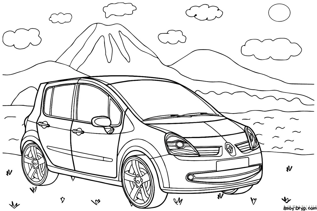 Раскраска Рено Модус | Раскраски Рено (Renault)