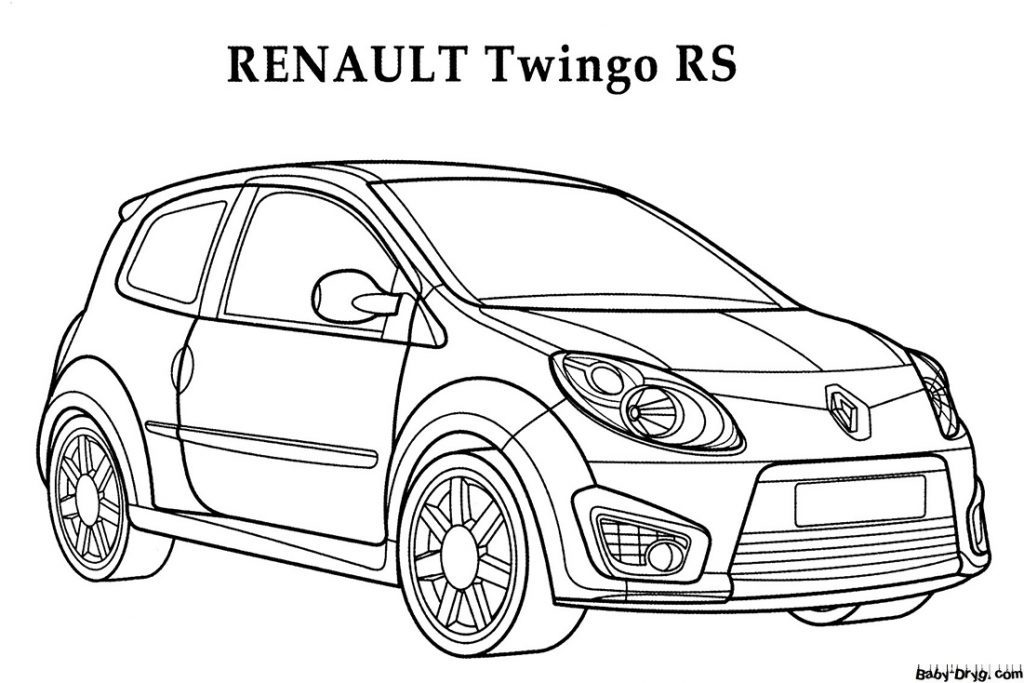 Раскраска Рено Twingo RS | Раскраски Рено (Renault)