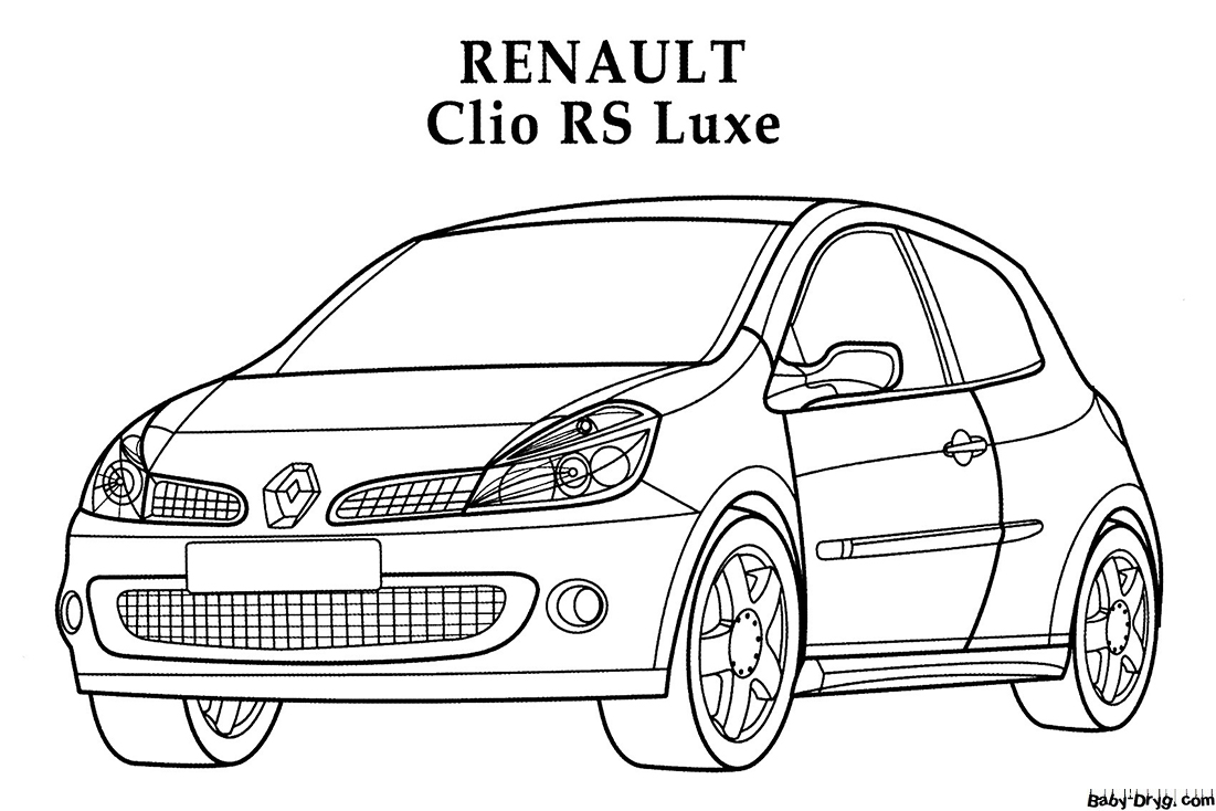 Renault Clio RS Luxe Coloring Page | Coloring Renault