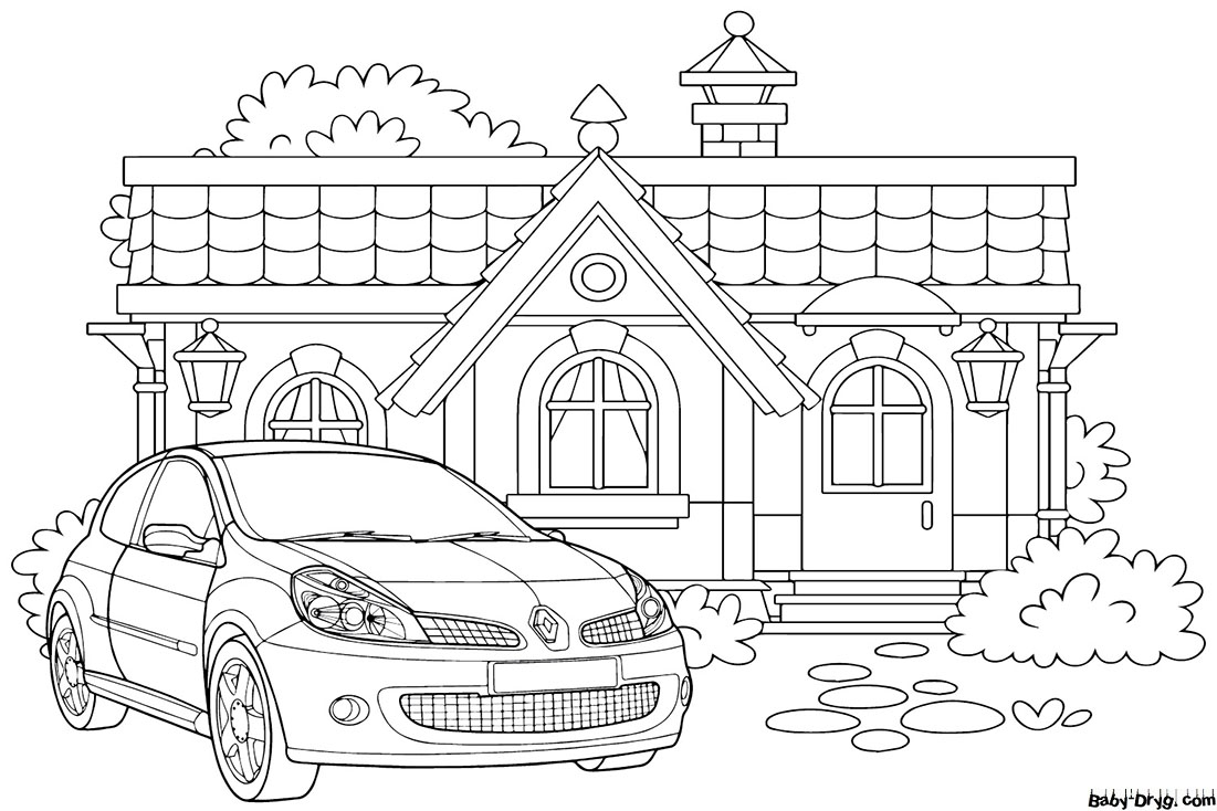 Renault Clio Sport Coloring Page | Coloring Renault