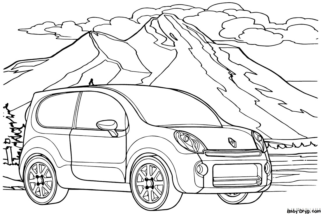 Renault Kangoo Compact Coloring Page | Coloring Renault