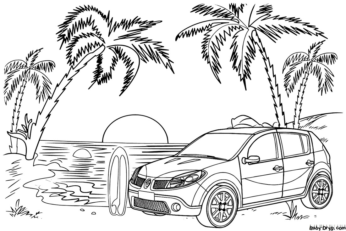 Renault Sandero Coloring Page | Coloring Renault