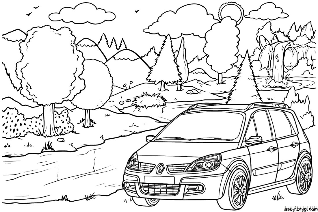 Renault Scenic Coloring Page | Coloring Renault