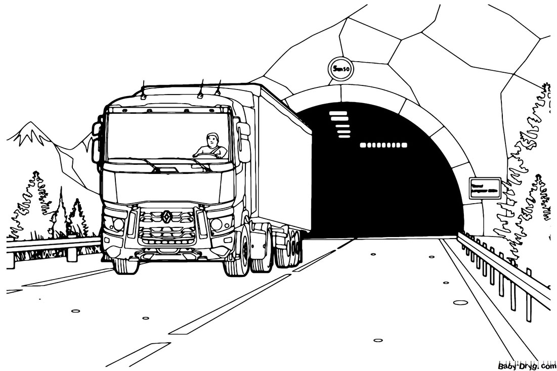 Renault truck Coloring Page | Coloring Renault