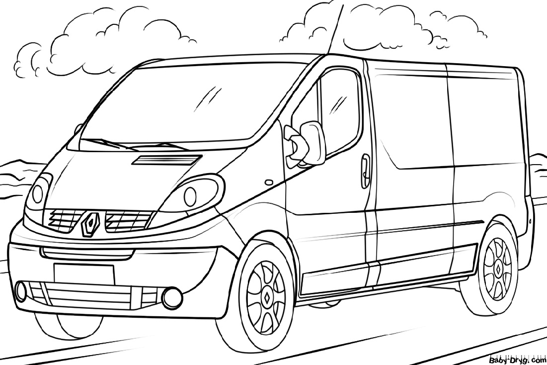 Renault van Coloring Page | Coloring Renault