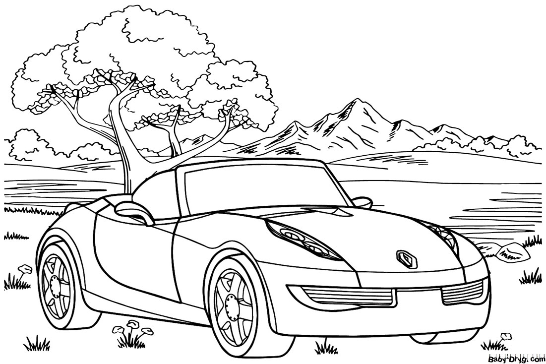 Renault Wind Coloring Page | Coloring Renault